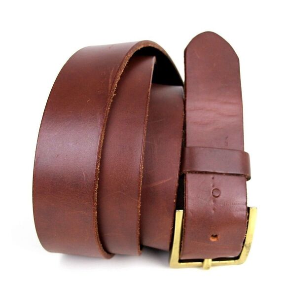 Mexico SADDLE BROWN GENUINE LEATHER 1 3/8"Wd CASUAL DRESS MEN'S BELT Sz 48 (Z10 - Picture 1 of 12